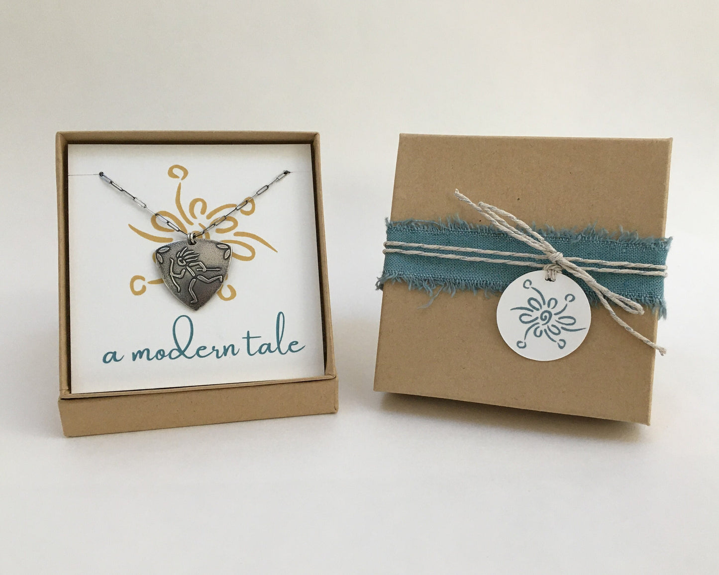 Rustic sunflower necklace in oxidized sterling silver