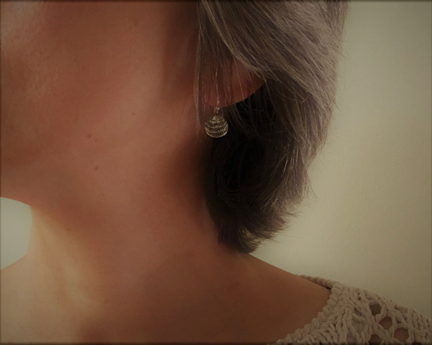 Small silver seashell earrings