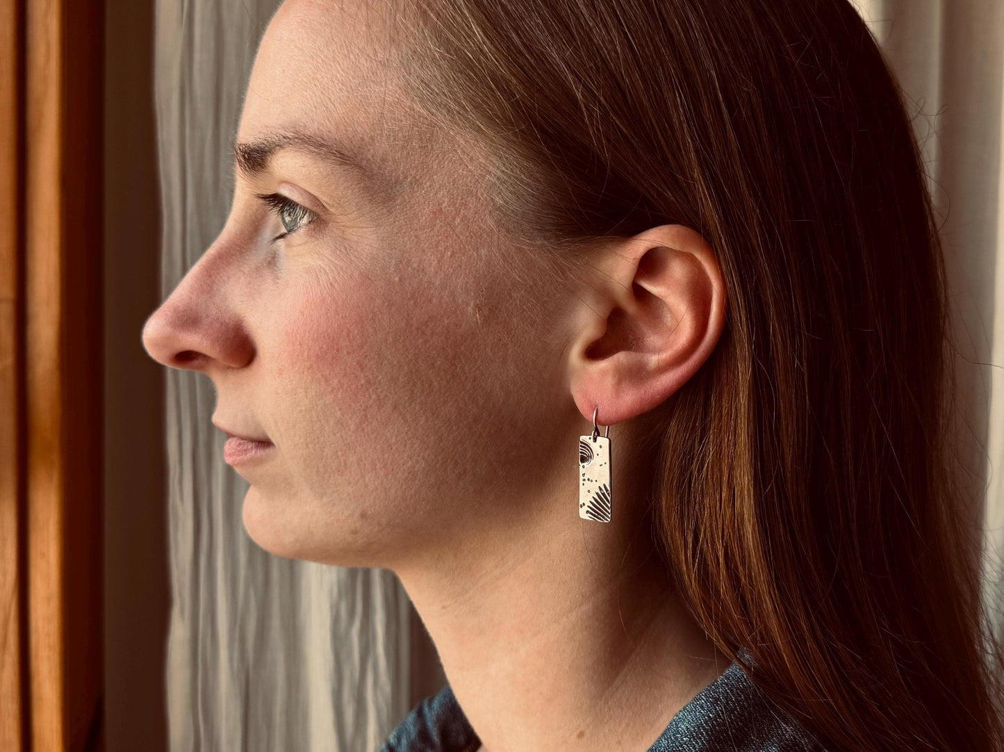Silver mismatched seashell and sand earrings