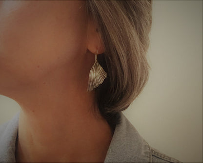 Simple silver moth wing earrings