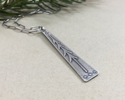 Sterling silver lone pine necklace