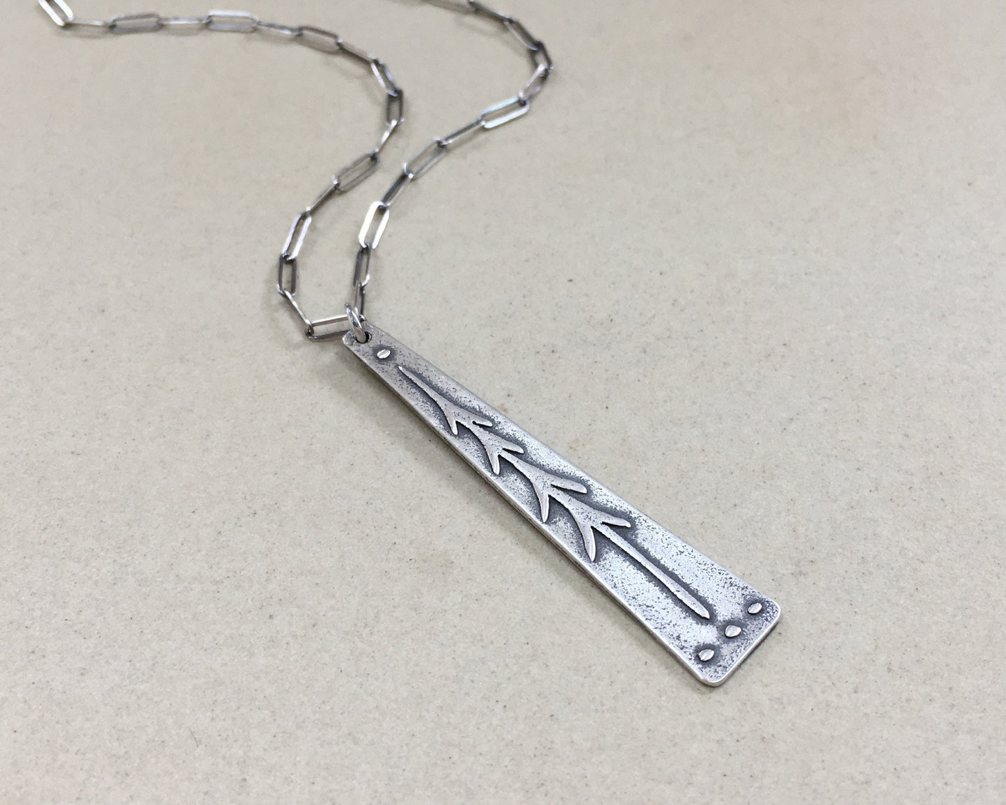 Sterling silver lone pine necklace