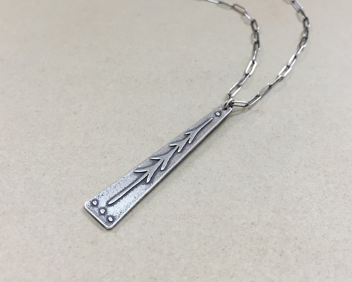 Sterling silver lone pine necklace