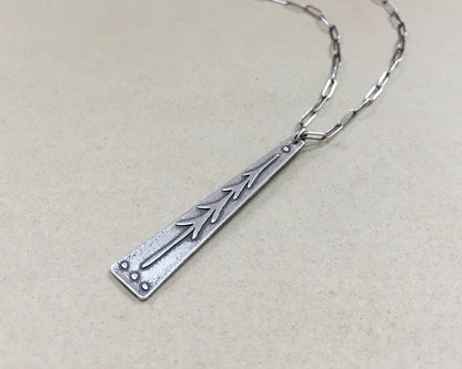 Sterling silver lone pine necklace