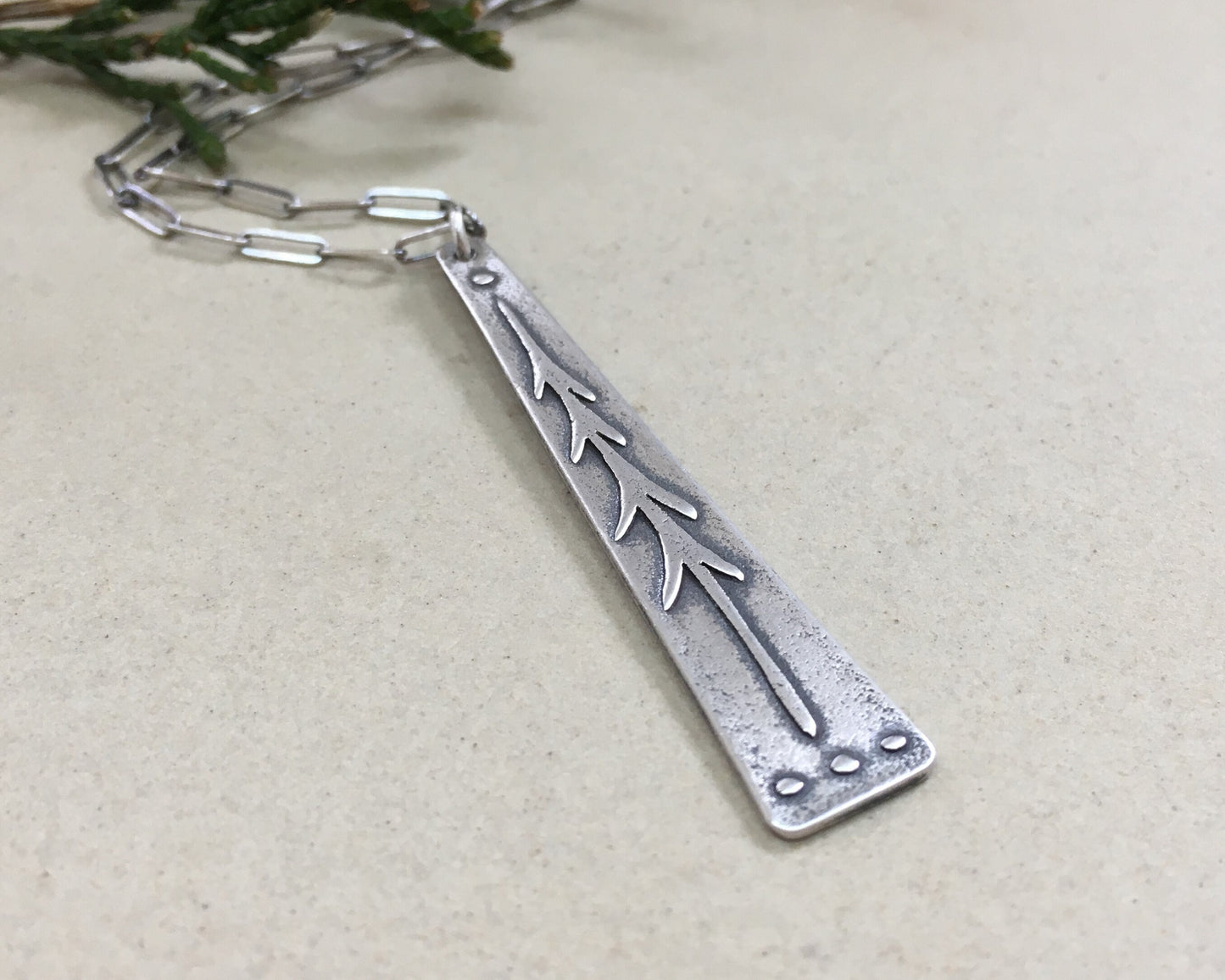 Sterling silver lone pine necklace