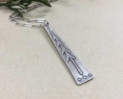 Sterling silver lone pine necklace