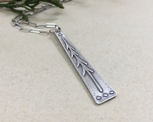 Sterling silver lone pine necklace