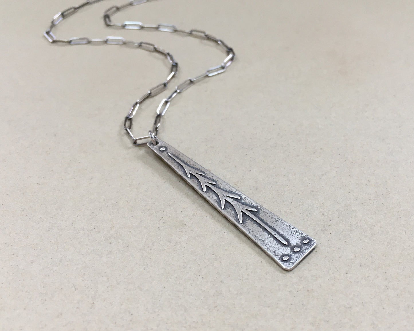 Sterling silver lone pine necklace