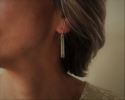 Primitive silver arrow earrings in oxidized sterling silver